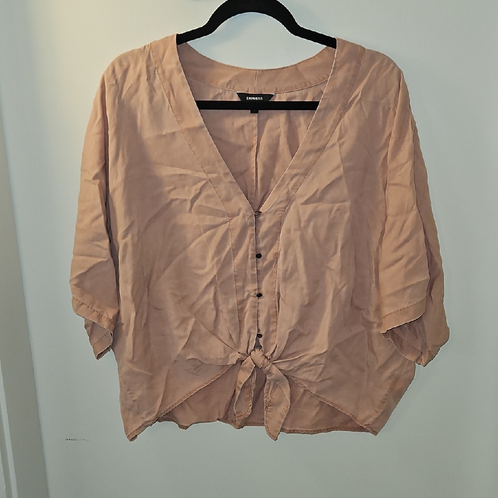 Pink Blouse with Button Front